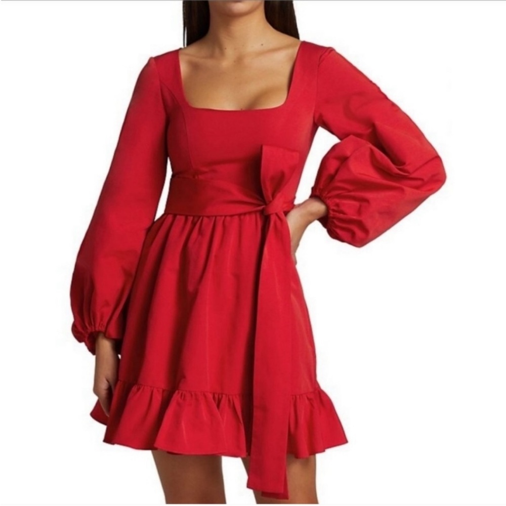STAUD SETH SQUARENECK MINI DRESS